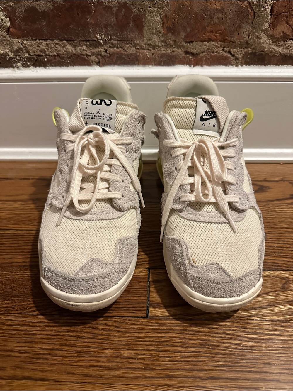 Nike Air Jumpman Cream & Light Gray Low-Top Sneakers